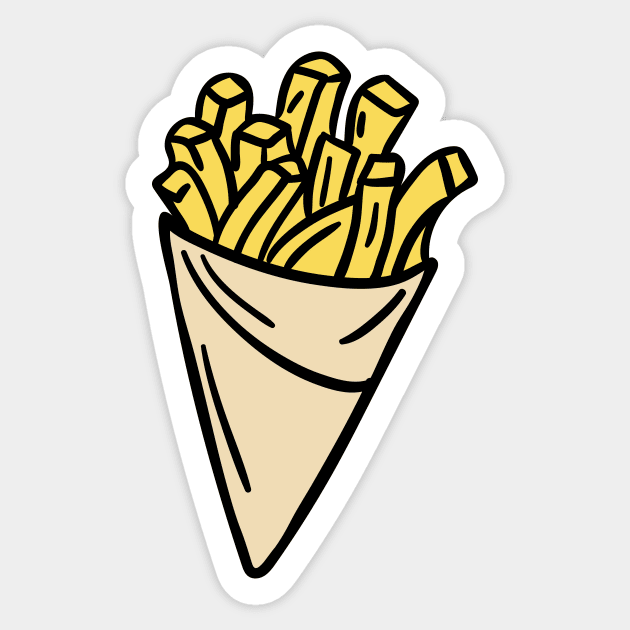 Cute Frites Cartoon | French Fries Drawing Sticker by SLAG_Creative